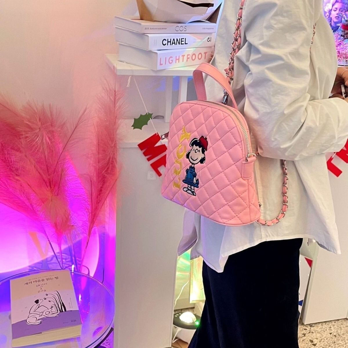 한국 동대문 새 가방 틈새 쉘 어깨 가방 만화 자수 크로스 바디 가방 여성용 휴대용 가방