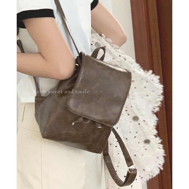 College Style Retro Backpack Women's 2023 New Trendy Fashion Korean Backpack Versatile Shoulder Handbag