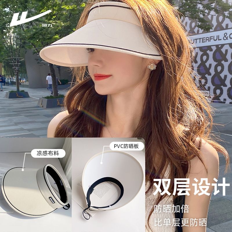 强遮光日本UV防晒帽女夏季防紫外线遮阳帽大沿遮脸空顶帽子