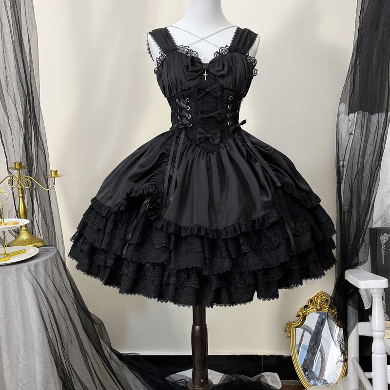 【十字勋章】韩菇凉{现货}原创设计Lolita洋装暗黑jsk吊带连衣裙