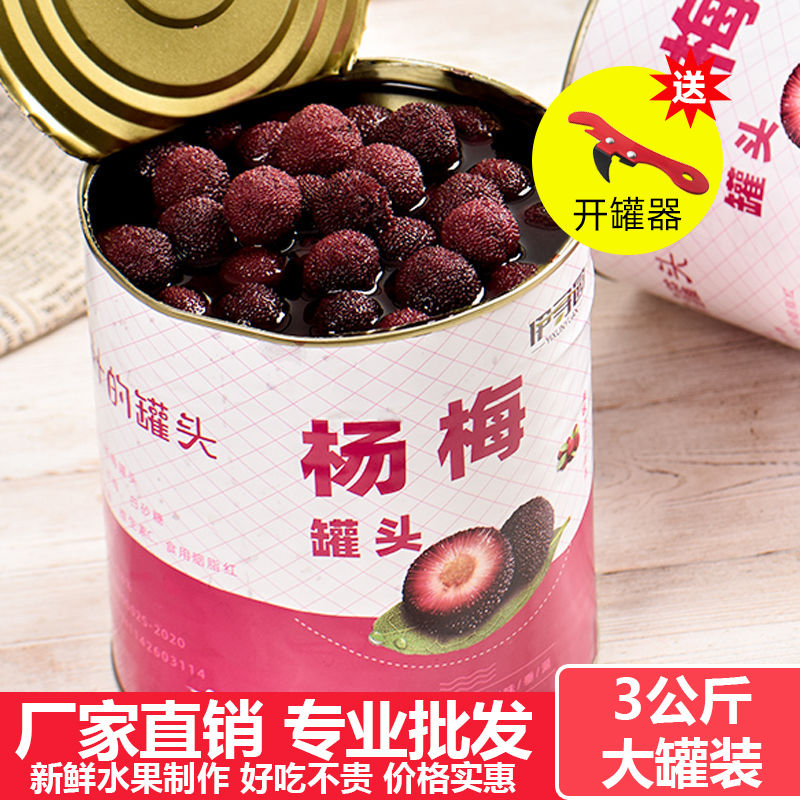 杨梅罐头3公斤商用大桶装3kg新鲜水果罐头摆摊水果捞烘培餐饮批发