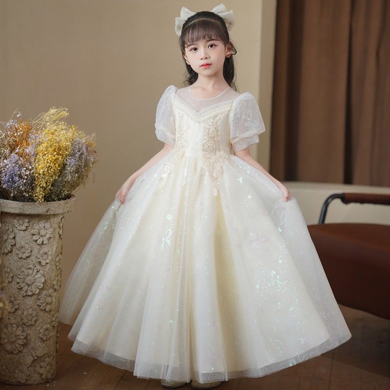 Children's clothing girls princess dress children's dress summer dress white dress 2023 new girl foreign style gauze skirt summer