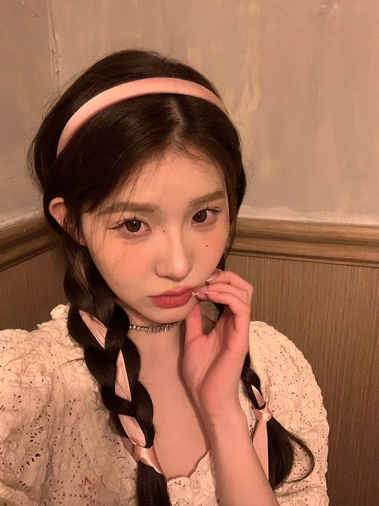 Korean silk scarf tie headband female summer fairy hair tie all-in-one hairpin braided hair ribbon headband hair accessories