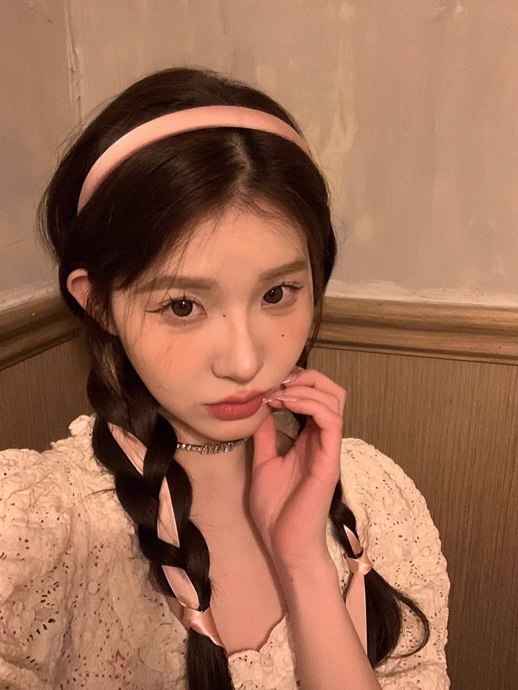 Korean silk scarf tie headband female summer fairy hair tie all-in-one hairpin braided hair ribbon headband hair accessories