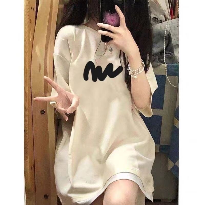100%純棉夏季新款寬鬆oversize情侶短袖T恤女休閒衣服ins潮上衣服