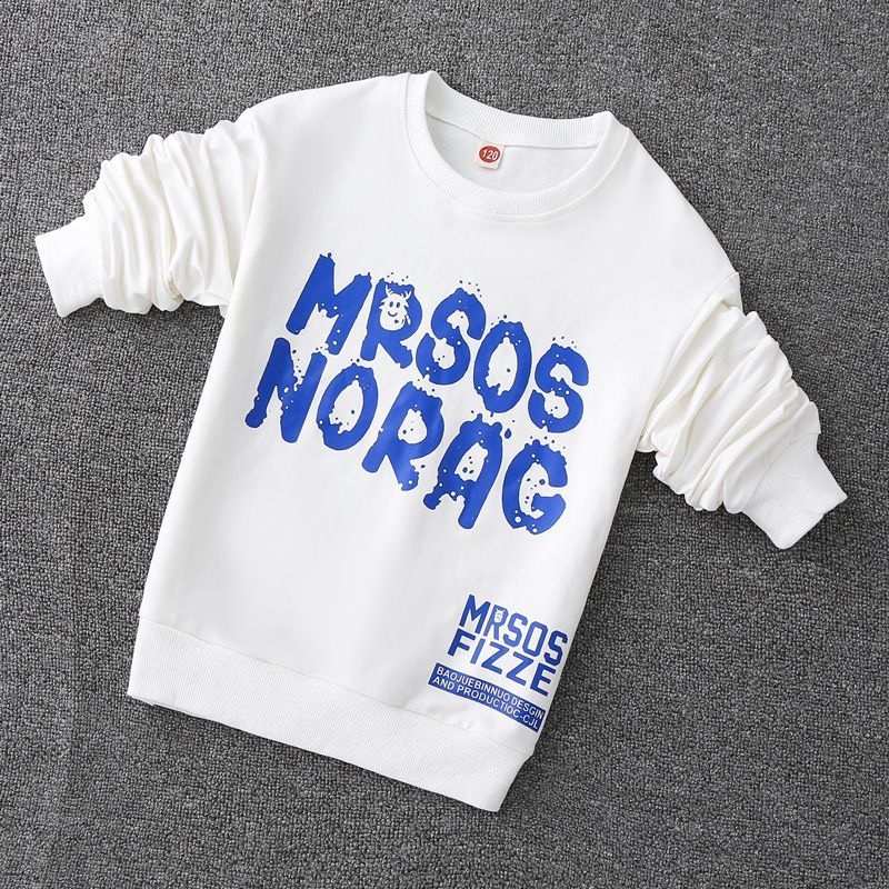 Boys' sweatshirts spring and autumn  new children's long-sleeved T-shirts, medium and large children's loose trendy tops, casual and versatile