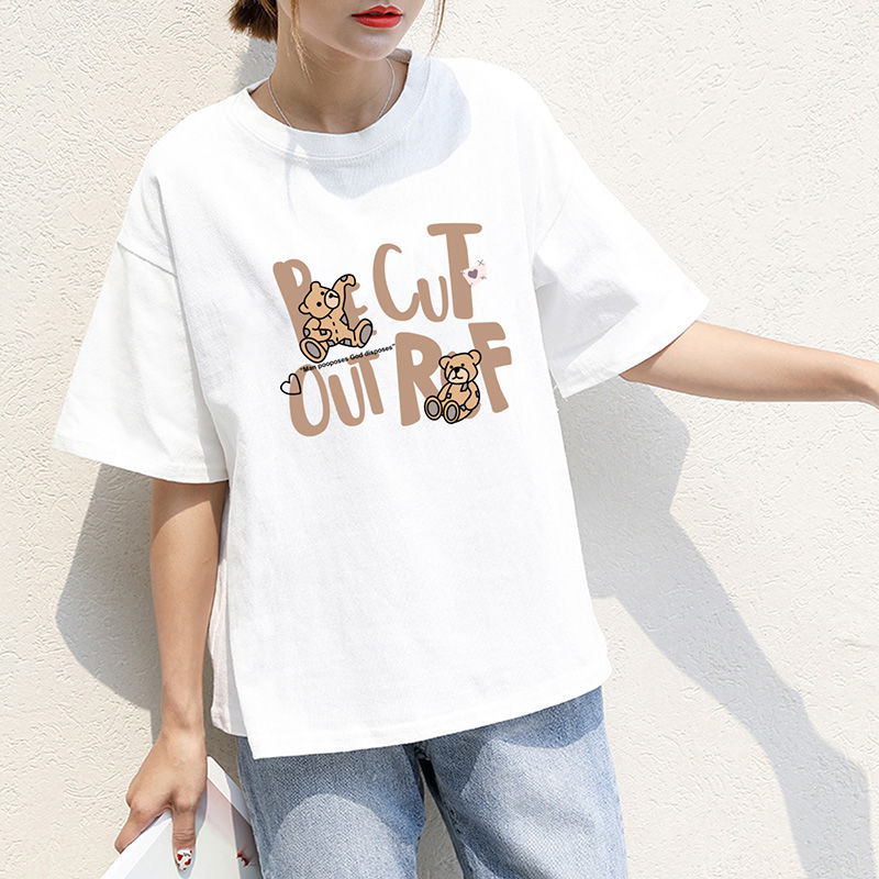 Pure cotton short-sleeved t-shirt women's 2023 new summer design sense is thin and body-covering t-shirt white women's top ins tide