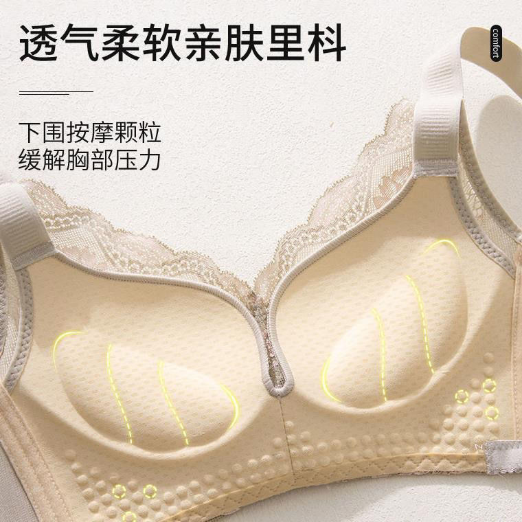 Underwear women's small breasts gathered thickened adjustable breast-feeding bra set sexy lace thin section no steel ring bra