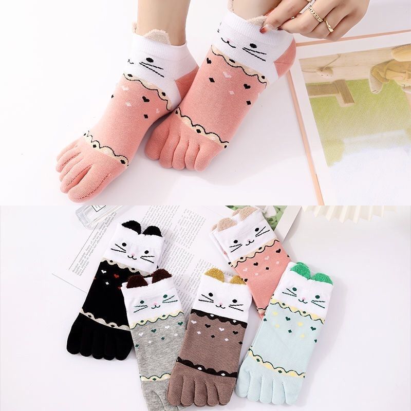 Women's Pure Cotton Five-toe Ankle Socks For Spring And Summer_voghion.com