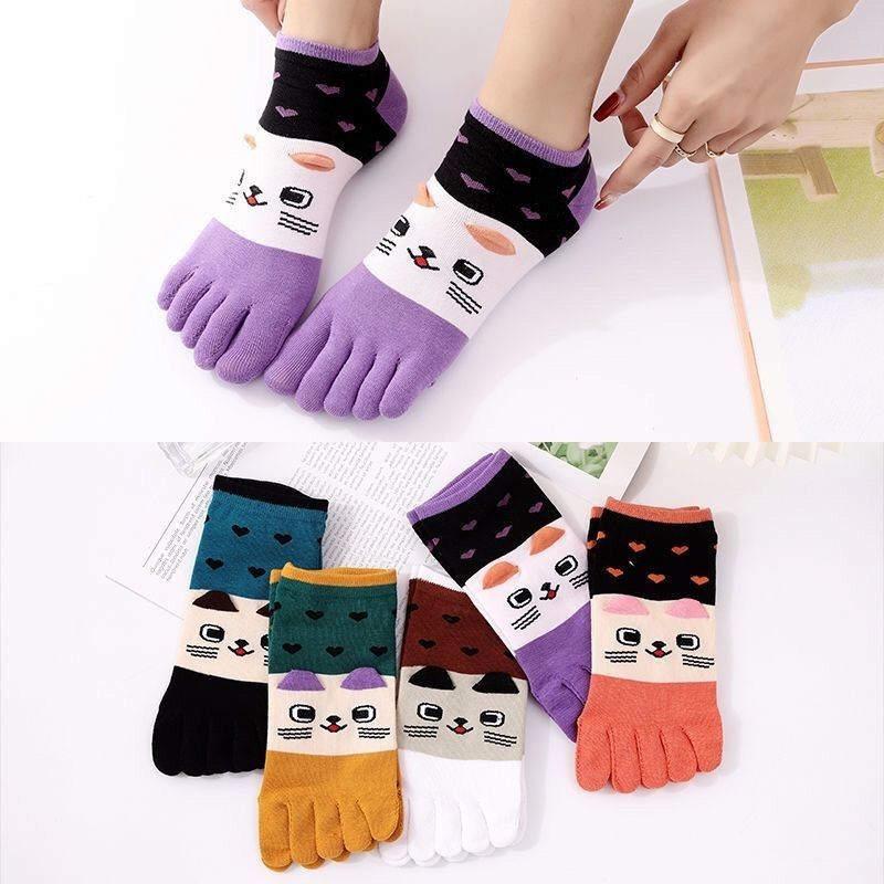 Women's Pure Cotton Five-toe Ankle Socks For Spring And Summer_voghion.com