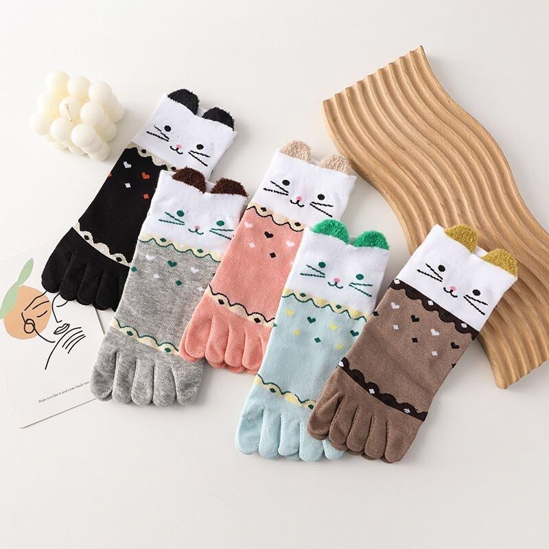 Women's Pure Cotton Five-toe Ankle Socks For Spring And Summer_voghion.com