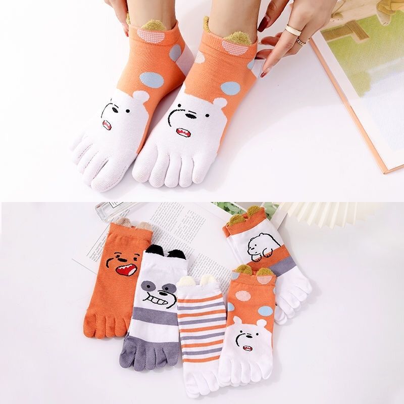 Women's Pure Cotton Five-toe Ankle Socks For Spring And Summer_voghion.com