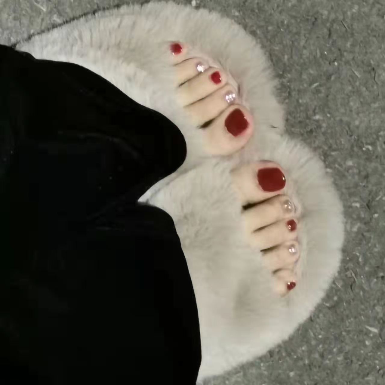 酒紅色亮晶晶腳指甲油免烤不可撕持久不掉色顯白極光夏季塗手塗腳