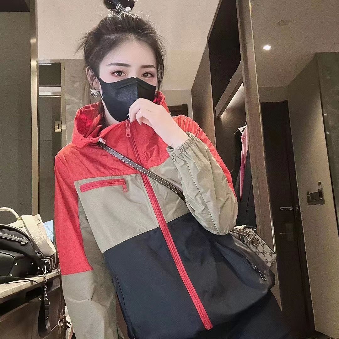 Breathable sun protection clothing for women spliced ​​ summer new Korean style loose sports casual foreign style versatile sun protection clothing trend