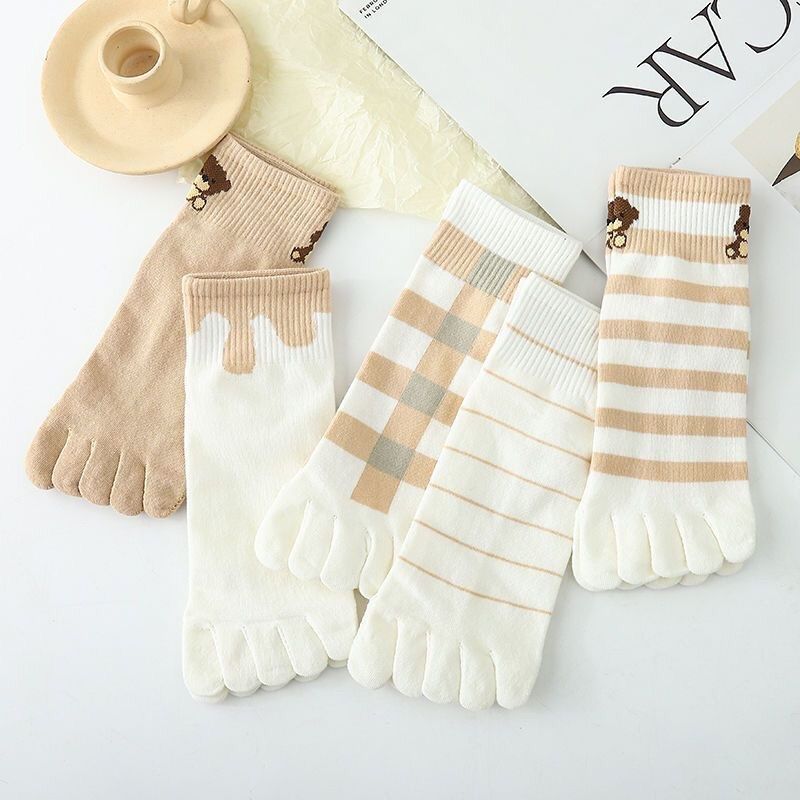 Women's Pure Cotton Five-toe Ankle Socks For Spring And Summer_voghion.com