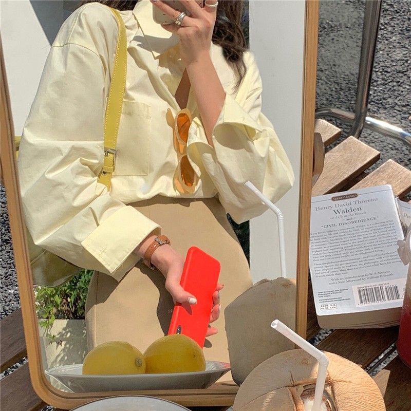 格瑞吉奧薄款防曬襯衫女夏季新款簡約寬鬆百搭溫柔風襯衣外套上衣