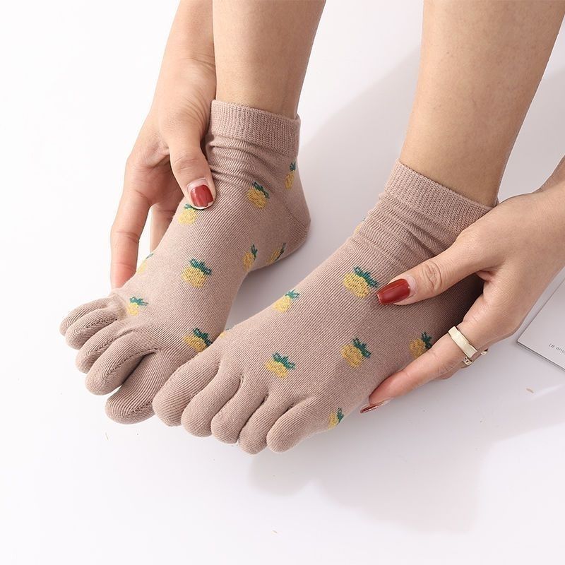 Women's Pure Cotton Five-toe Ankle Socks For Spring And Summer_voghion.com