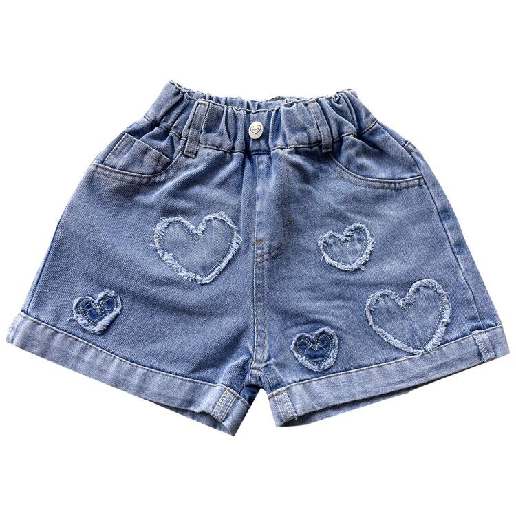 Girls' shorts, summer clothes, big boys and girls, summer thin models, popular models, all-match foreign style jeans, summer children's pants