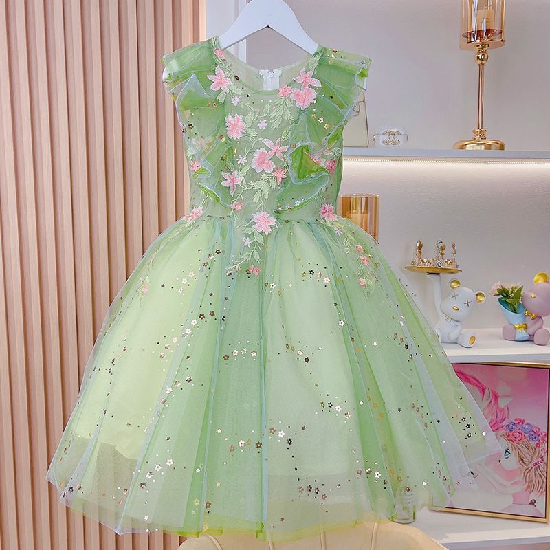 女童公主裙蓬蓬紗夏裝女孩夏季連衣裙2023新款兒童裝洋氣禮服裙子