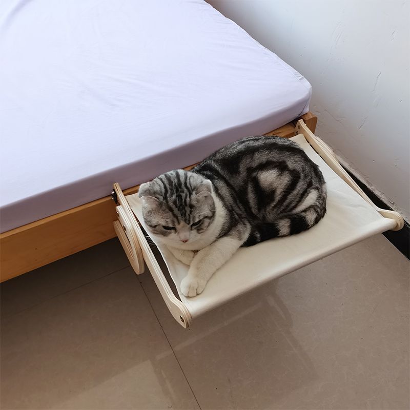 猫吊床猫挂床猫咪吊床实木夏季猫窝挂式床头猫窝阳台床狗狗床边床