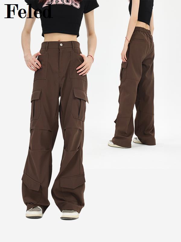 飞拉丹顿2023美式复古设计感多口袋工装裤宽松休闲百搭长裤