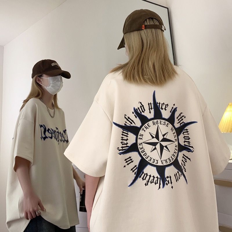100%純棉新款短袖T恤男夏季美式vibe復古圓領半袖寬鬆重磅ins百搭