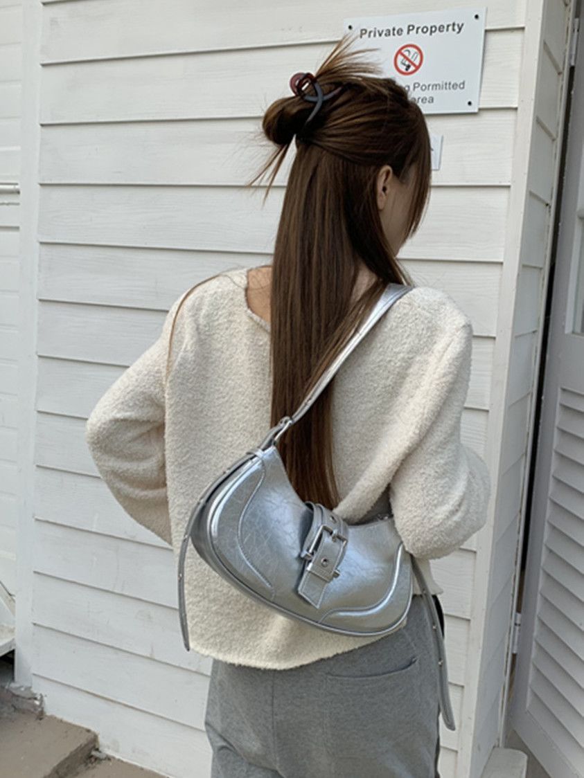 Feifei homemade Korean ins bag women's summer 2023 new retro hot girl underarm bag niche shoulder Messenger bag