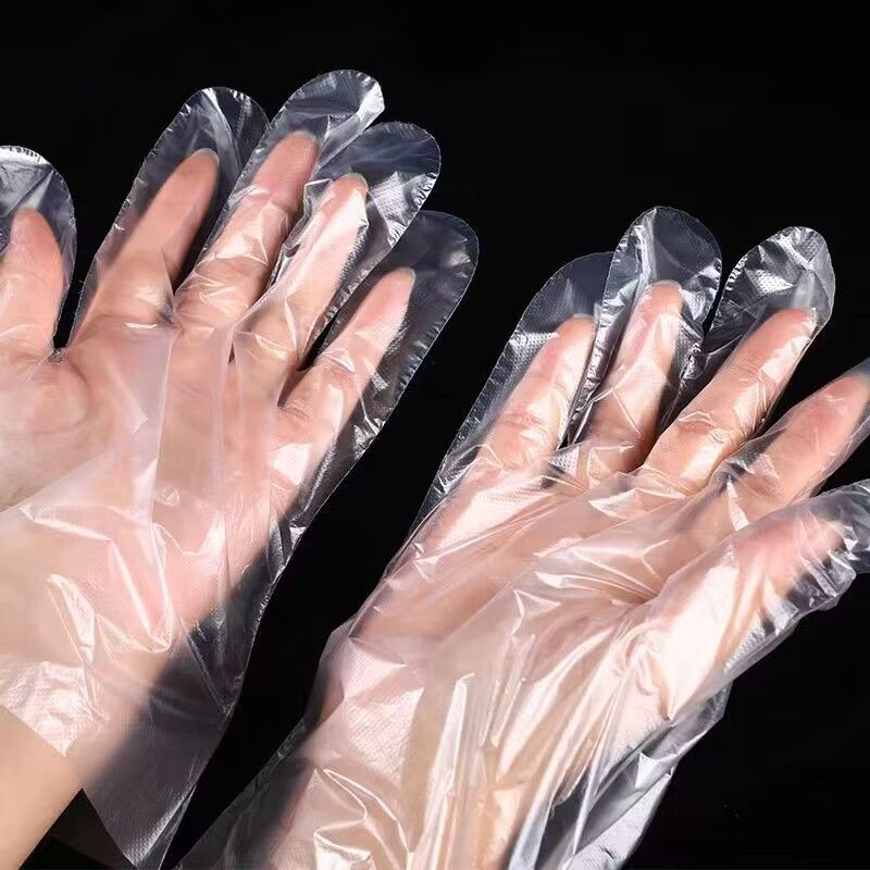 一次性手套餐饮食品家用透明PE塑料薄款厨房手套食用卫生手套批发