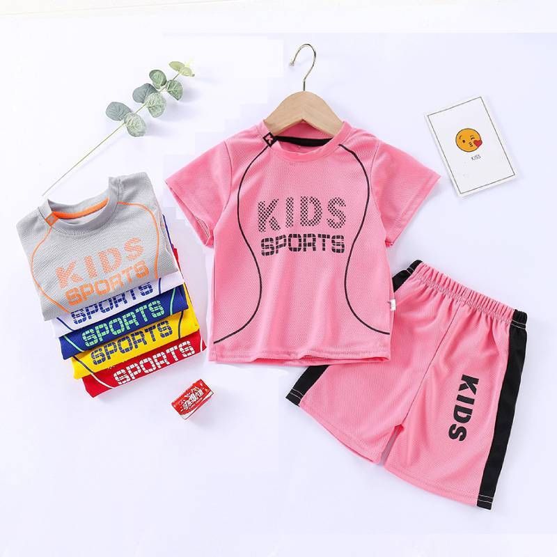 男童速干运动套装夏季儿童球衣女宝宝短袖两件套小孩短裤套装夏装