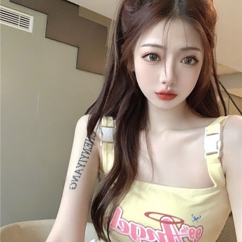bm風洋氣甜美外穿吊帶背心女學生夏天設計感辣妹短款內搭t恤上衣