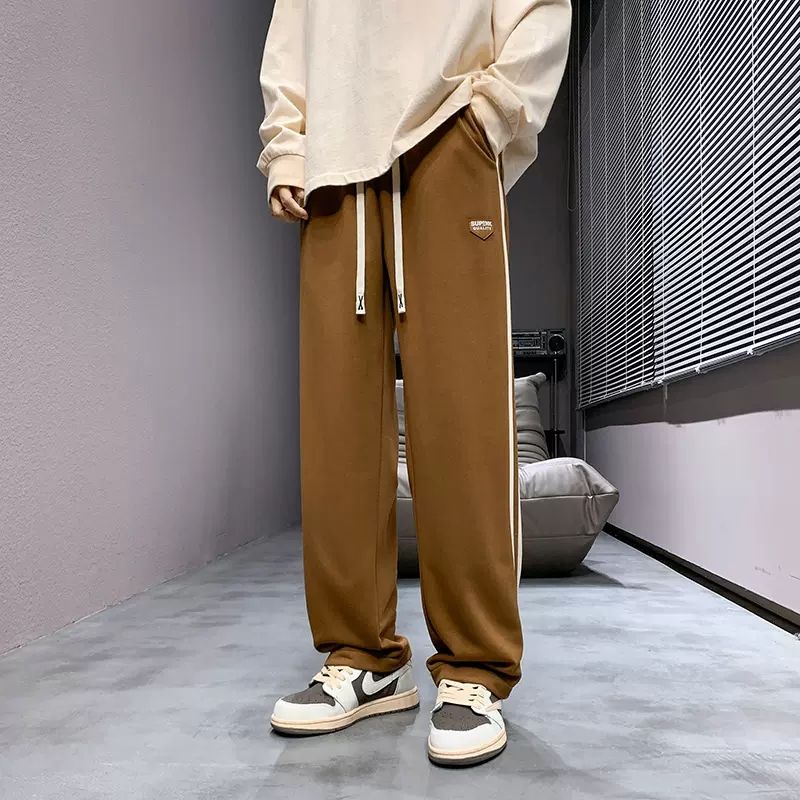 Striped summer trousers men's spring and autumn American style heavy straight trousers tooling trendy brand sweatpants casual trousers sports pants