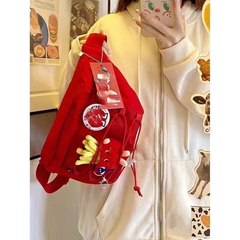 2023 sweet and cool messenger bag summer casual shoulder bag new waist bag women's trendy ins dumpling bag red chest bag men