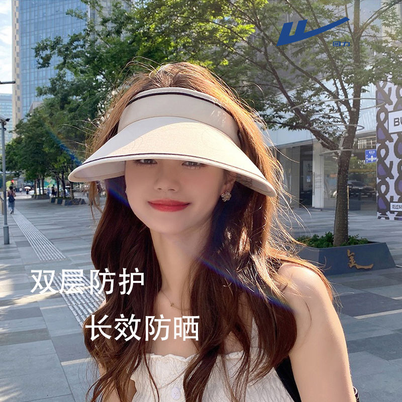 强遮光日本UV防晒帽女夏季防紫外线遮阳帽大沿遮脸空顶帽子