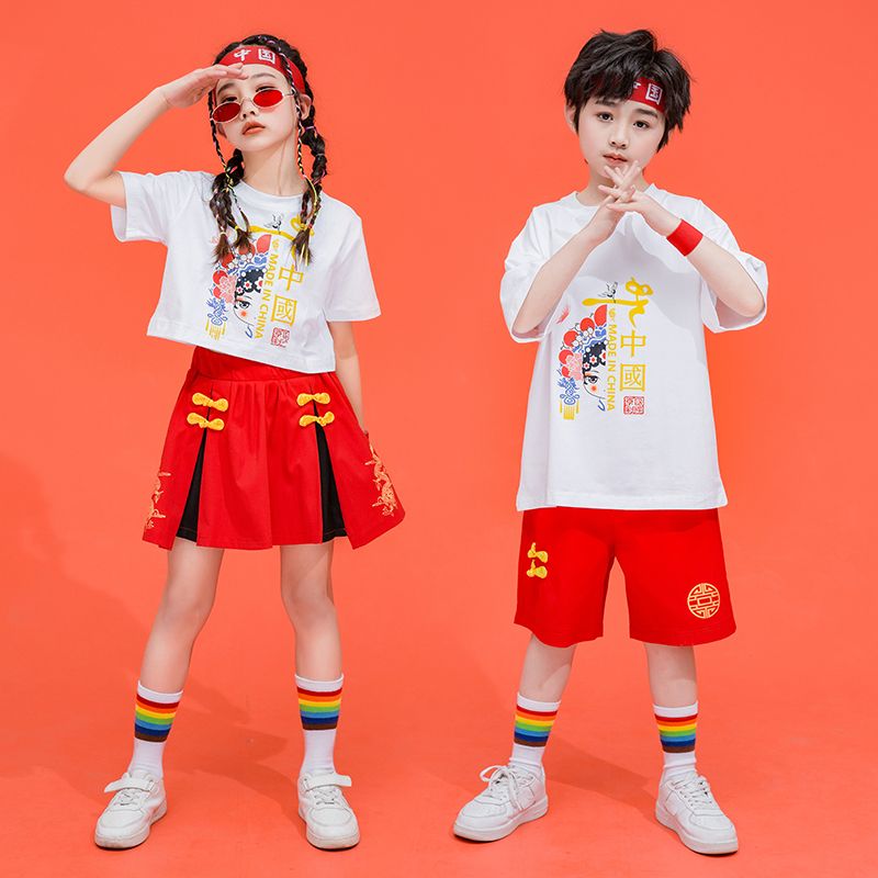 儿童表演服中国风幼儿园舞蹈服中小学生班服啦啦队运动会演出服装