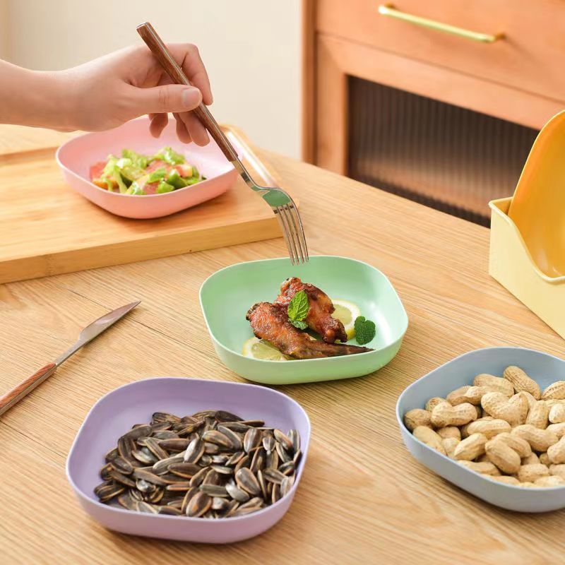 日式餐桌垃圾盘碟吐骨碟家用骨碟骨头碟创意塑料菜碟小碟子带底座