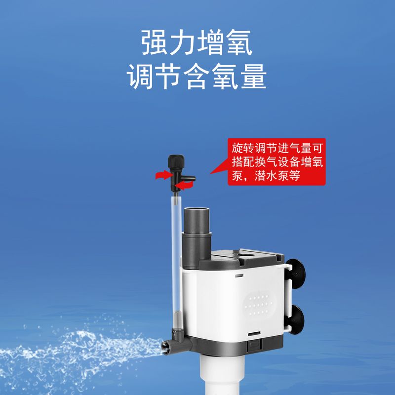 鱼缸三合一过滤器循环系统水泵过滤器水族箱除油膜静音抽水增氧泵