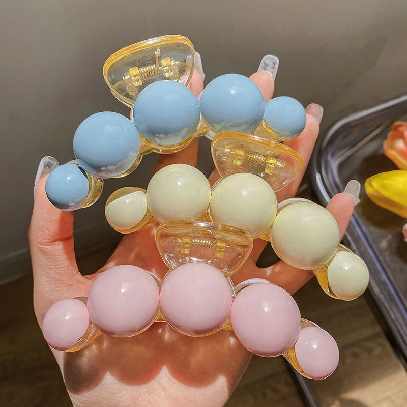 高級感ins風甜美頭髮抓夾女後腦勺氣質珍珠大號鯊魚夾子夏季髮飾