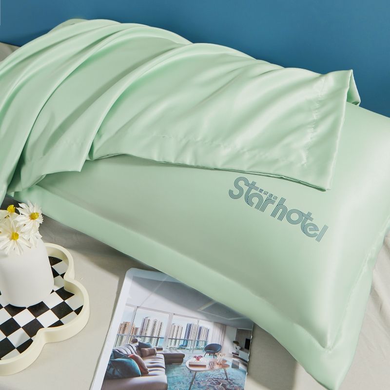 水洗冰丝枕套单人枕头套罩夏季凉感枕芯套48x74cm一对装内胆套