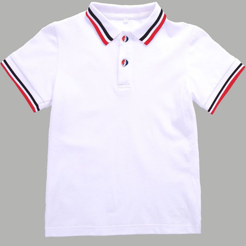 夏季中小學生校服班服polo衫幼兒園白色園服兒童短袖T恤透氣夏裝