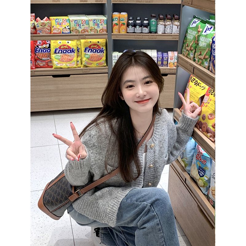 甜美減齡小香風毛衣針織衫開衫女春秋新款設計感小眾休閒上衣外套