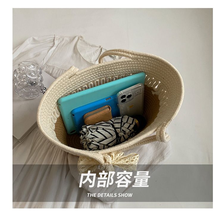 Large-Capacity Beach Bag Fashion All-Match Commuter Tote Bag Niche Weaving Portable Foreign Style Shoulder Bag
