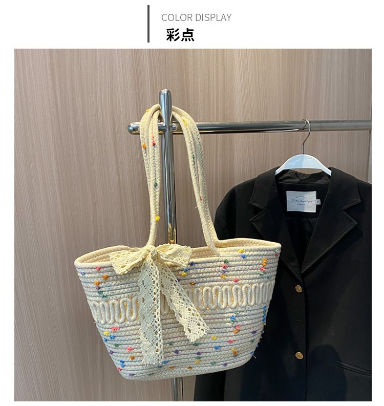 Large-Capacity Beach Bag Fashion All-Match Commuter Tote Bag Niche Weaving Portable Foreign Style Shoulder Bag