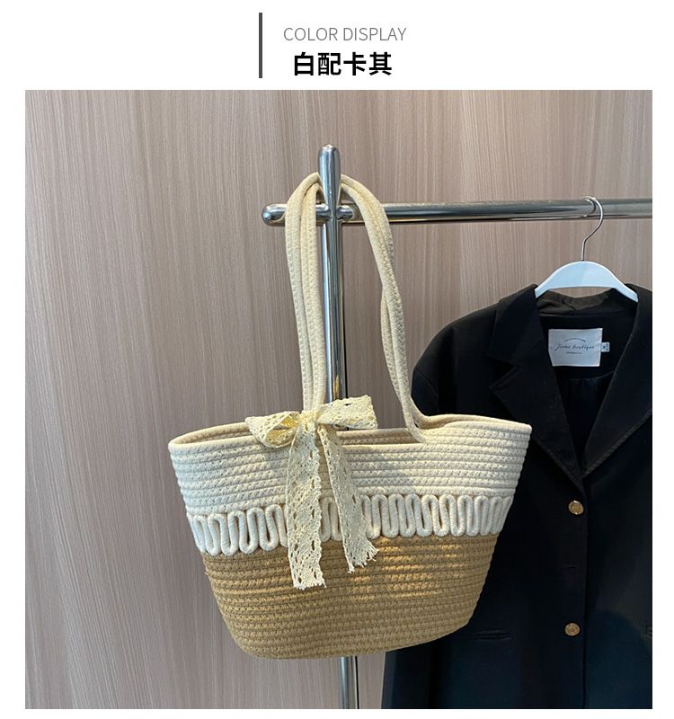 Large-Capacity Beach Bag Fashion All-Match Commuter Tote Bag Niche Weaving Portable Foreign Style Shoulder Bag