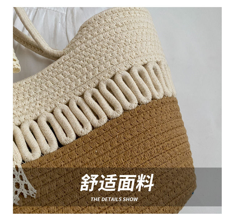 Large-Capacity Beach Bag Fashion All-Match Commuter Tote Bag Niche Weaving Portable Foreign Style Shoulder Bag