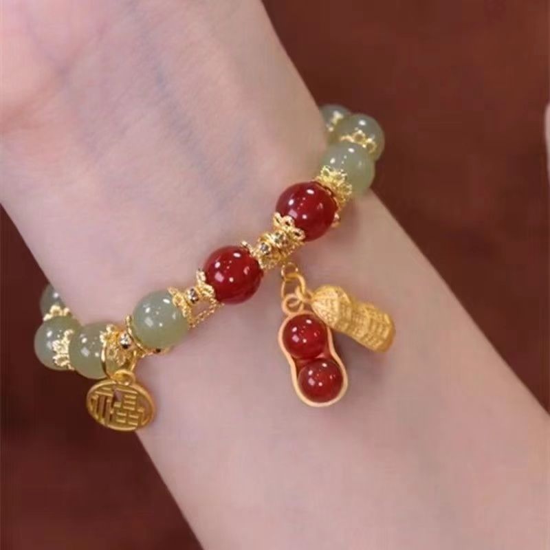 Douyin with the same good thing peanut blessing brand bracelet ins niche design temperament retro all-match bracelet girlfriend gift
