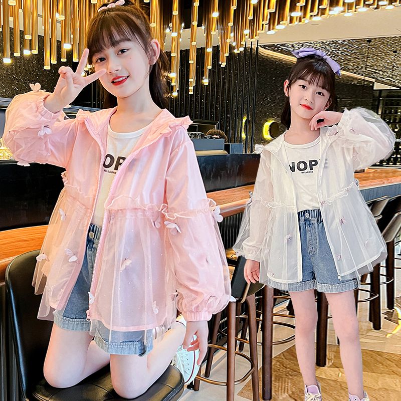 女童夏季冰絲防曬衣服防紫外線兒童裝夏裝外套薄款透氣夏天空調衫