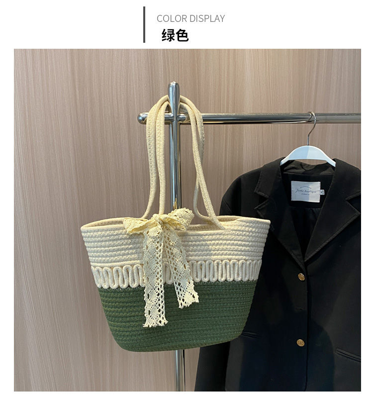 Large-Capacity Beach Bag Fashion All-Match Commuter Tote Bag Niche Weaving Portable Foreign Style Shoulder Bag