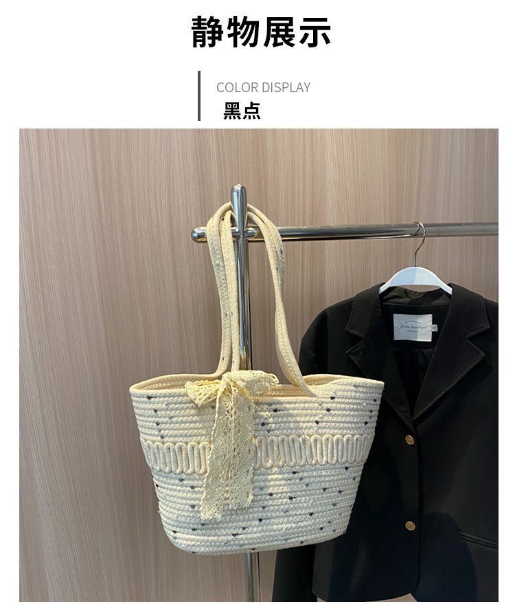 Large-Capacity Beach Bag Fashion All-Match Commuter Tote Bag Niche Weaving Portable Foreign Style Shoulder Bag