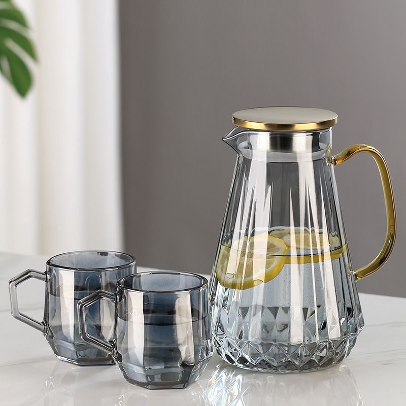 家用耐高温冷水壶大容量玻璃凉水壶白开水杯客厅装水扎壶茶壶套装