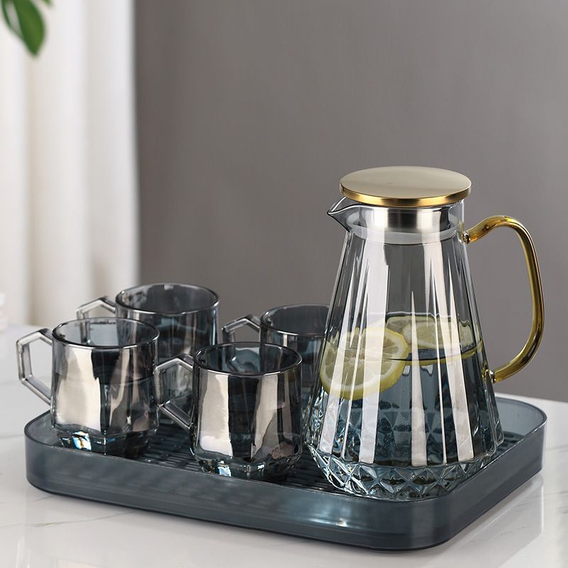 家用耐高温冷水壶大容量玻璃凉水壶白开水杯客厅装水扎壶茶壶套装